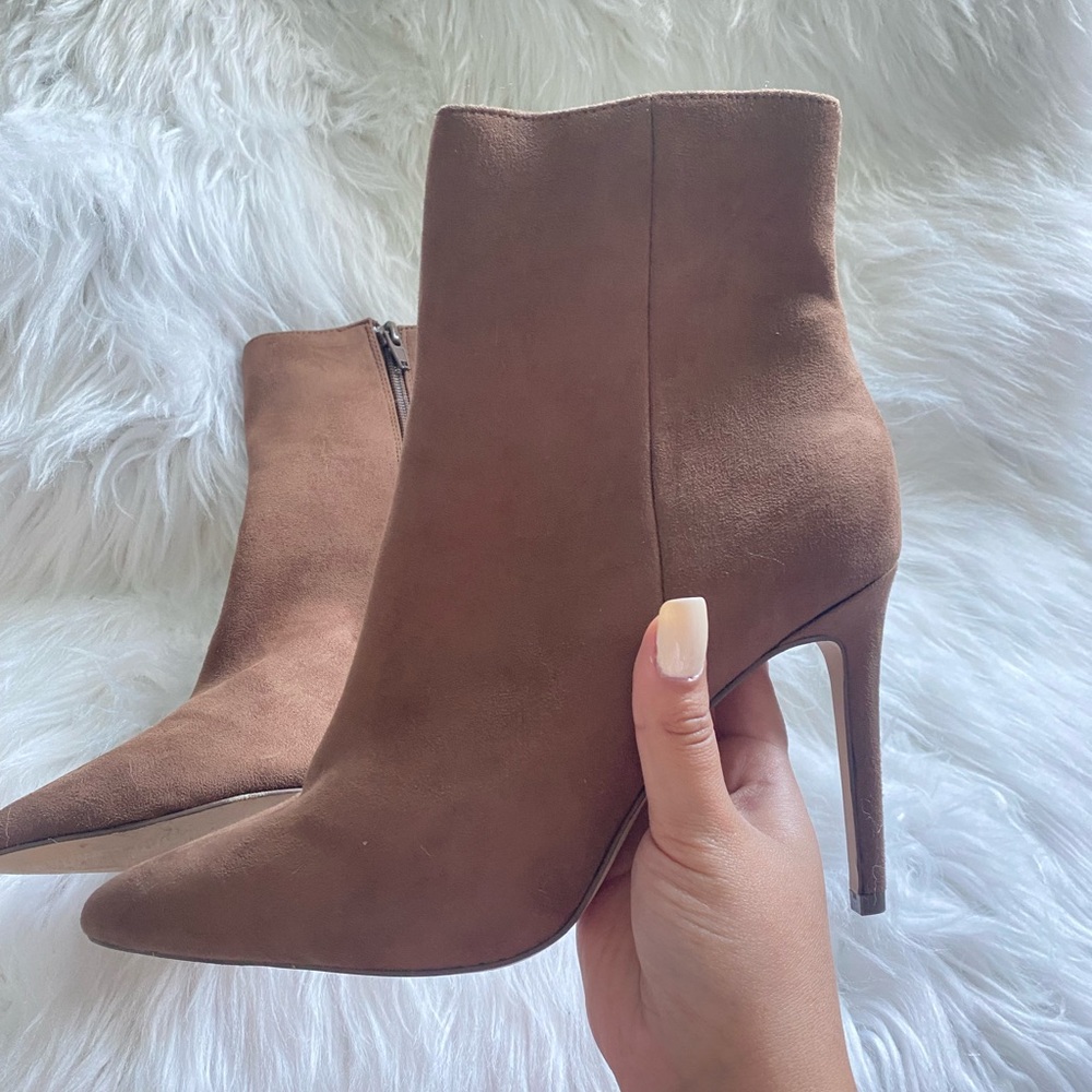 Brown heel booties